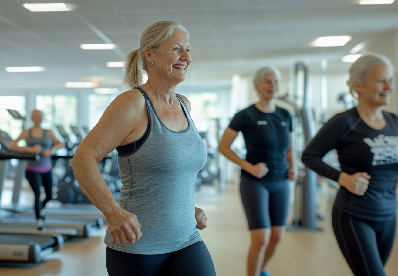 Людина старшого віку в позиції балансу